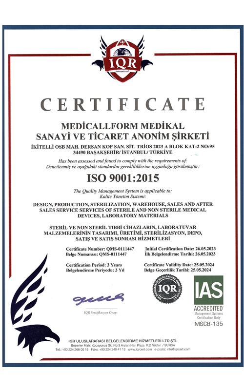 ISO 9001:2015 Sertifikası
