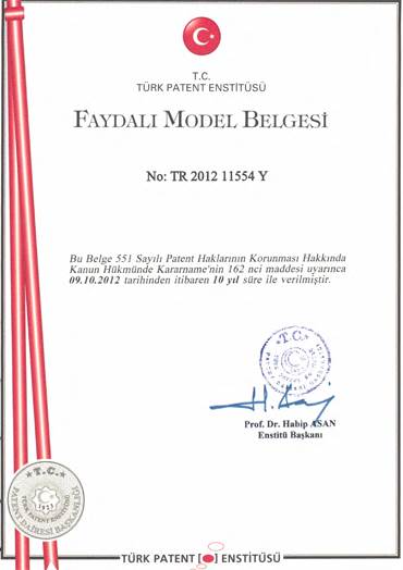 Faydalı Model Belgesi - Vibsis Vibrasyon Sertifikası