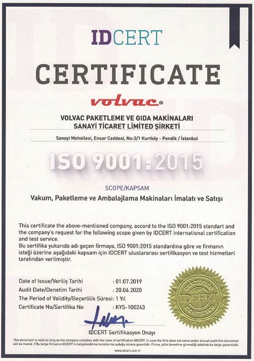 ISO9001 Sertifikası