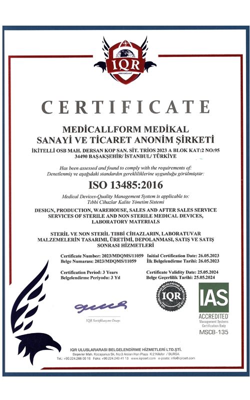 ISO 13485:2016 Sertifikası