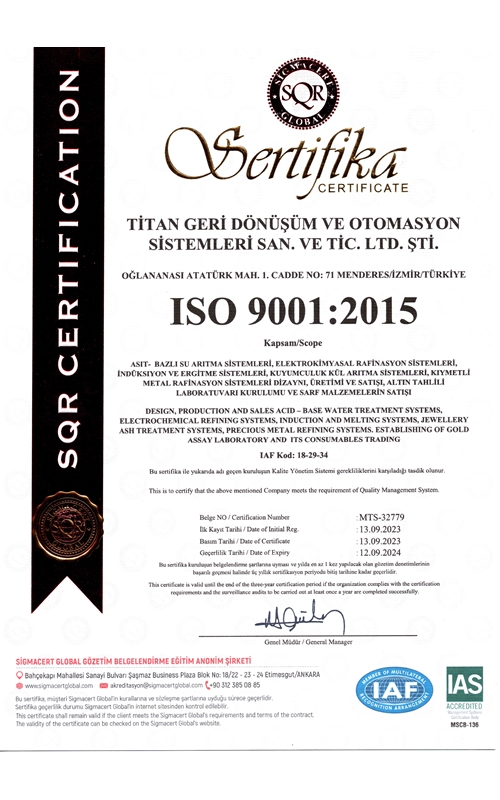 ISO 9001 Sertifikası