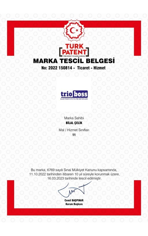 Marka Tescil Belgemiz Sertifikası