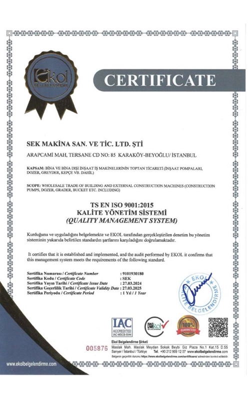 Kalite Yönetim Sistemi Sertifikası