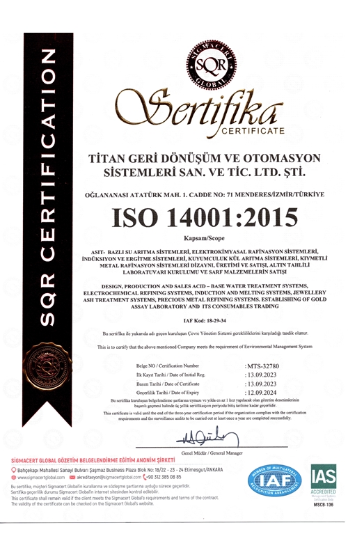 ISO 14001 Sertifikası