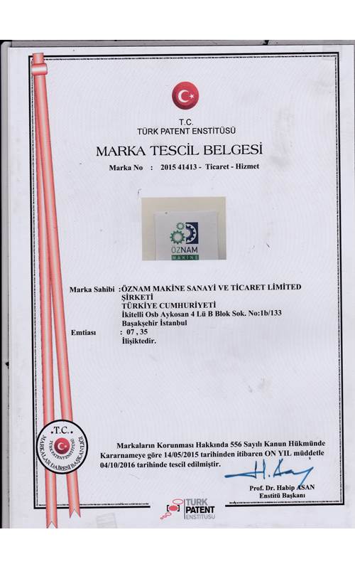 MARKA TESCİL BELGESİ