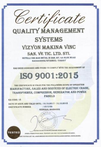 ISO-9001-Vizyon Makina