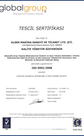 ISO 9001 Belgesi - DBF Makina
